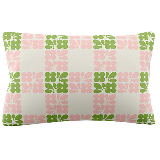 Orla Kiely Floret Check Duvet Cover Bedding Set Dill Pink