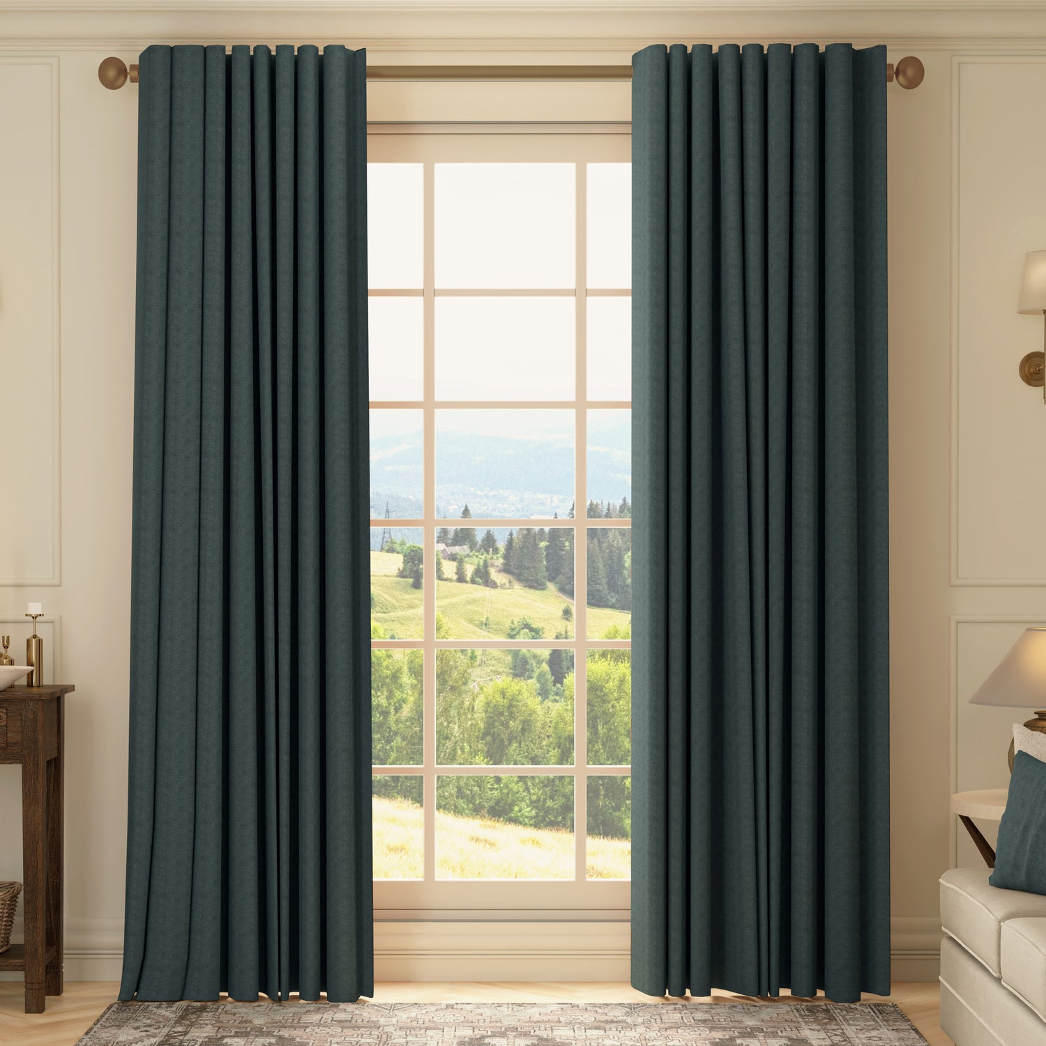 HOUSE Llewelyn-Bowen Tetbury Made To Measure Roman Blind Deep Atlantic