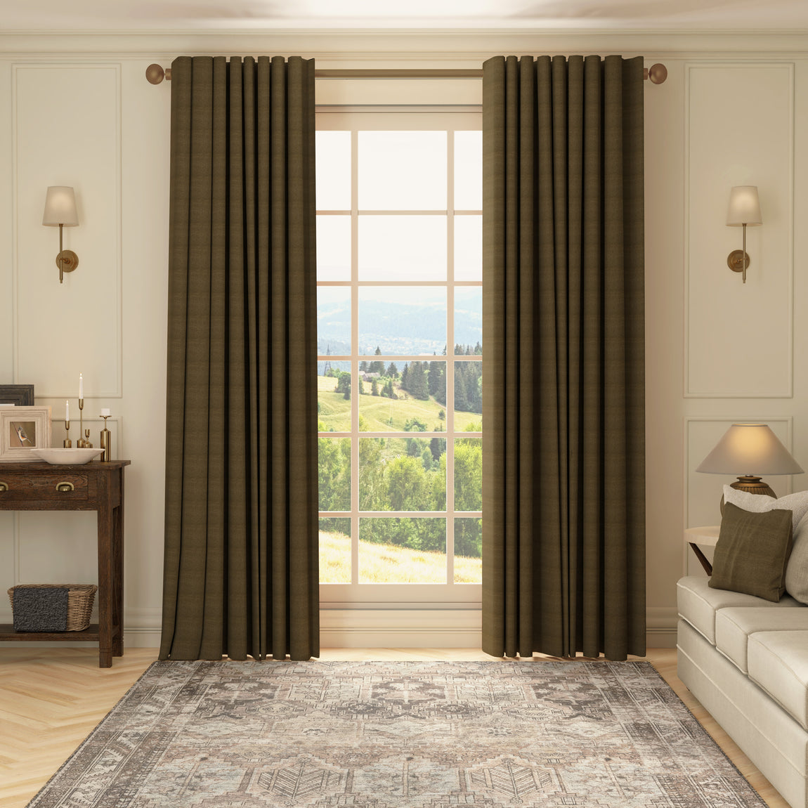 HOUSE Llewelyn-Bowen Tetbury Made To Measure Curtains Chestnut