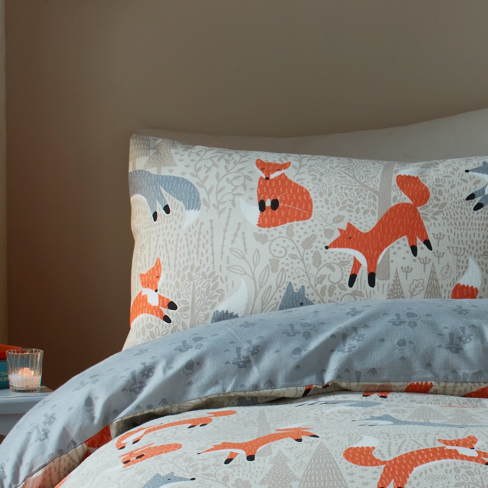 Natural Fusion Snug Foraging Fox Duvet Cover Bedding Set | Terrys