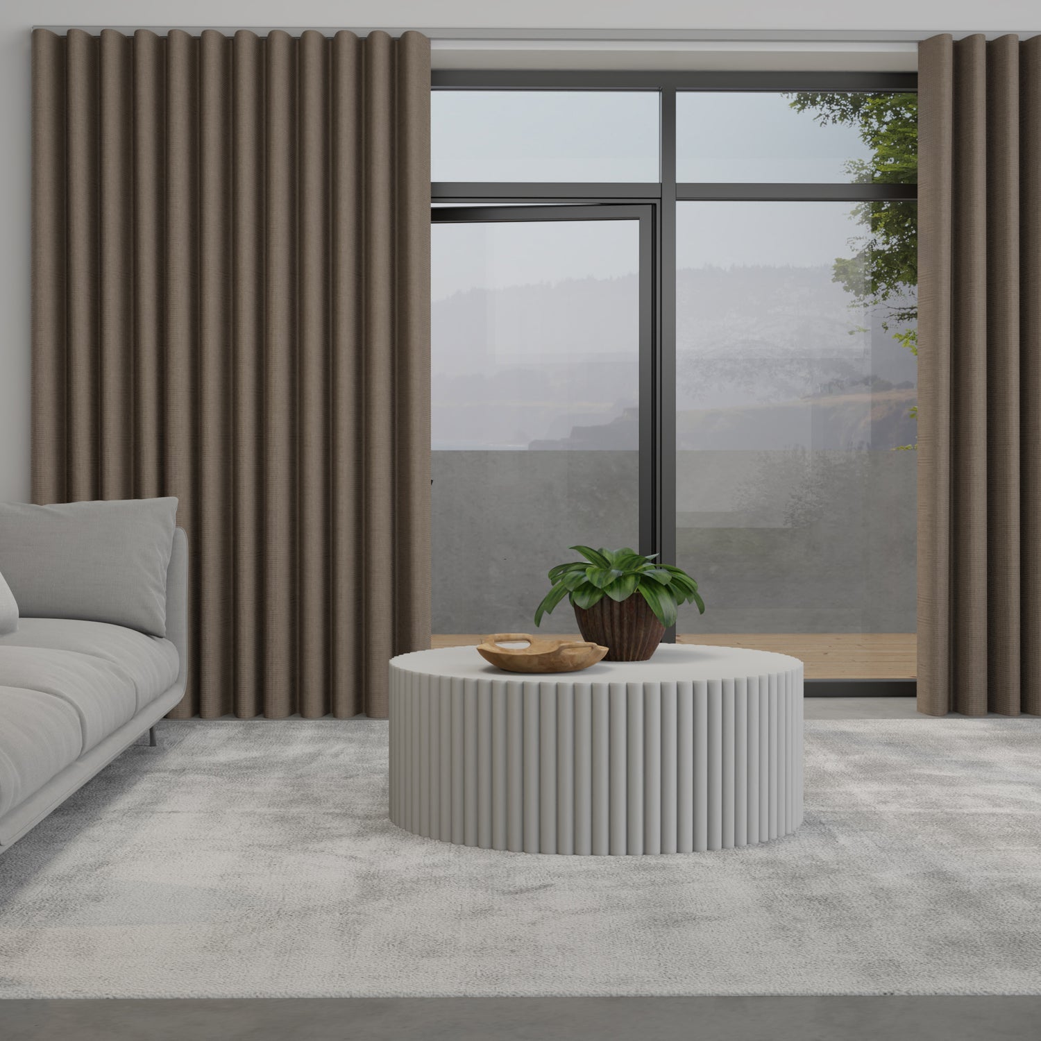 Positano Made to Measure Wave Curtain + FREE Track Otter
