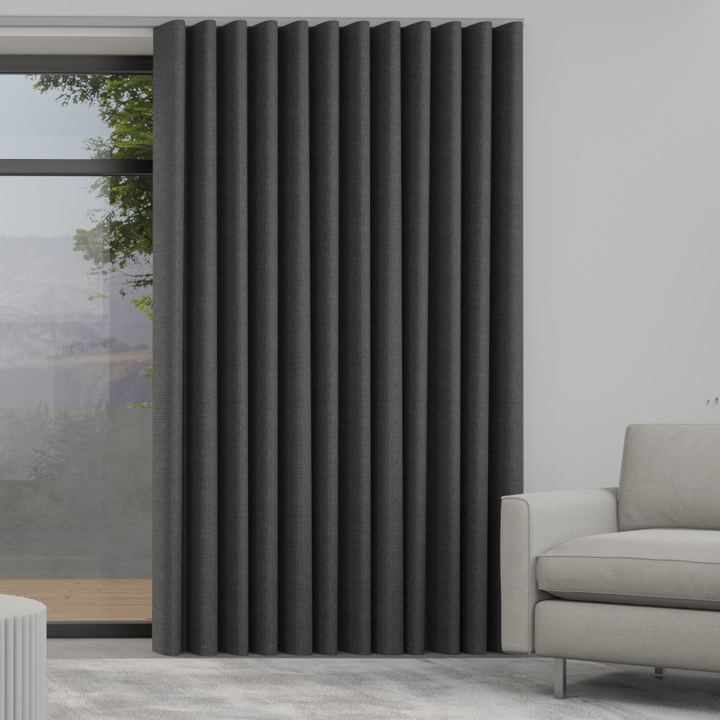 Positano Made to Measure Wave Curtain + FREE Track Smoke