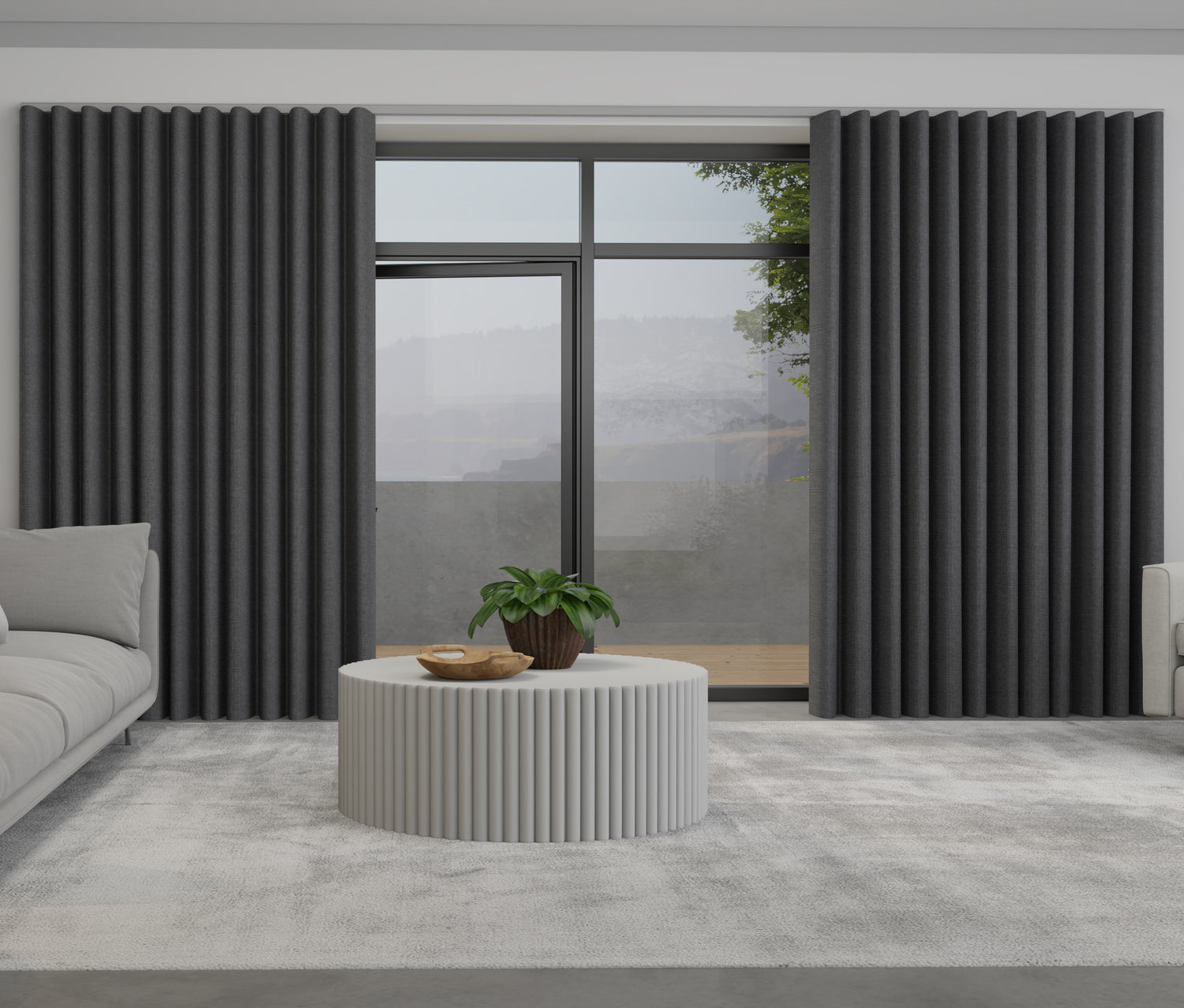 Positano Made to Measure Wave Curtain + FREE Track Smoke