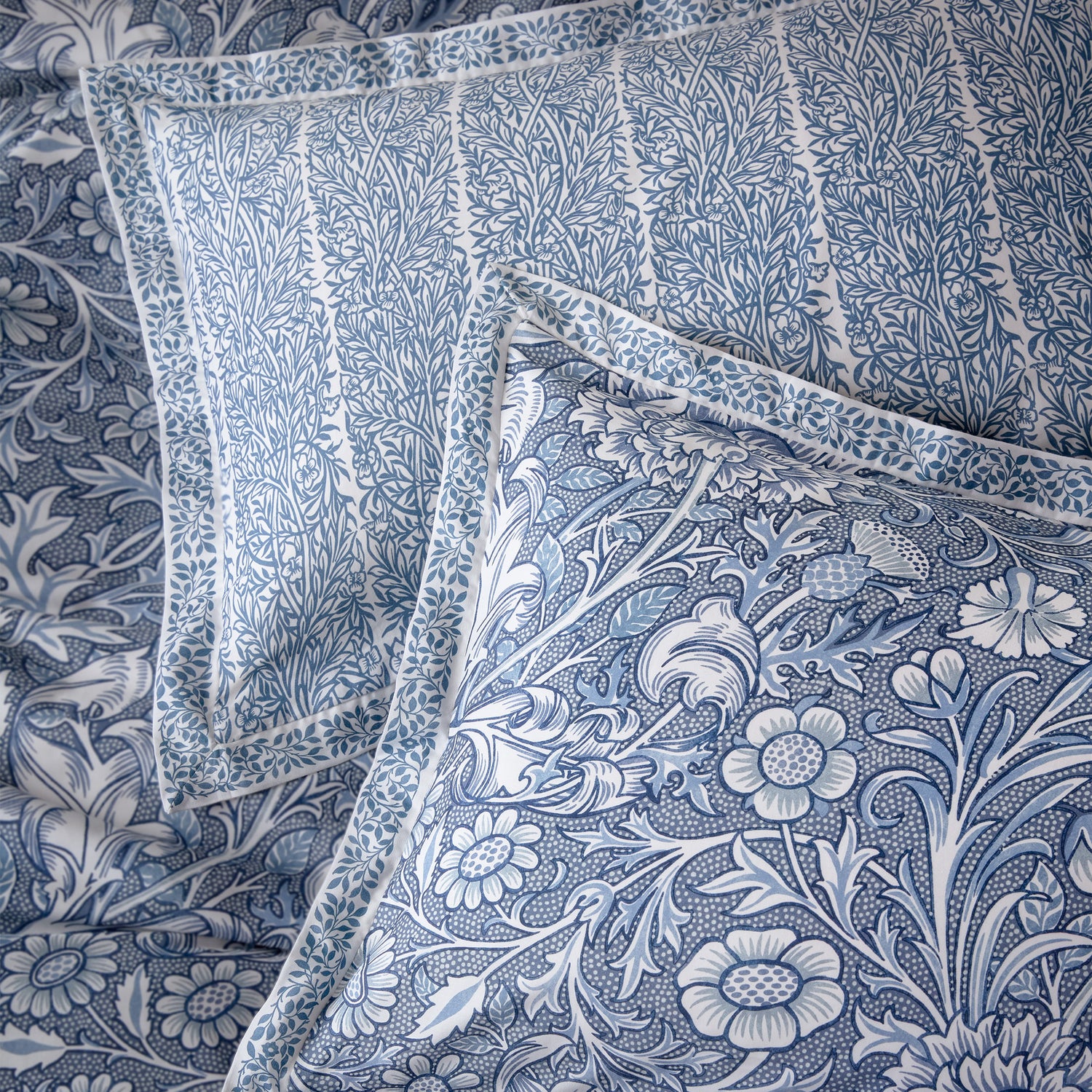 William Morris At Home Frieze Double Bough Duvet Cover Bedding Set Porcelain Blue