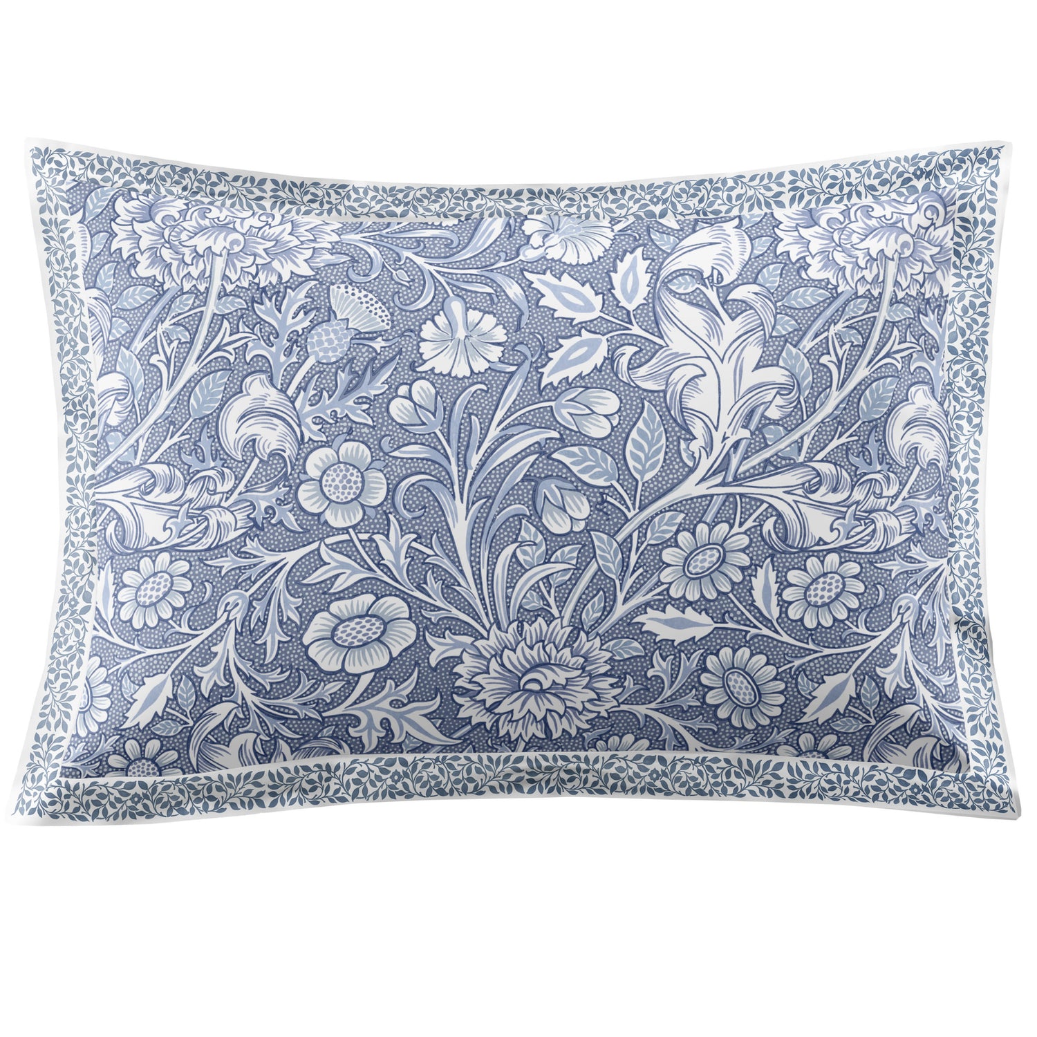 William Morris At Home Frieze Double Bough Pair of Oxford Pillowcases Porcelain Blue