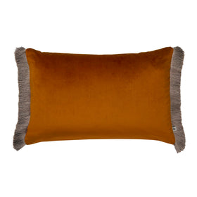 Graham And Brown Fringe Opulence 40cm x 60cm Feather Filled Cushion Burnt Orange