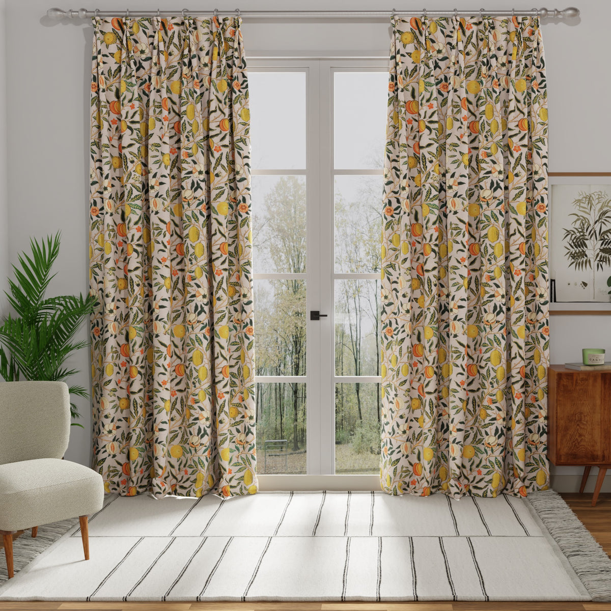 William Morris Fruit Made to Measure Curtain Orange