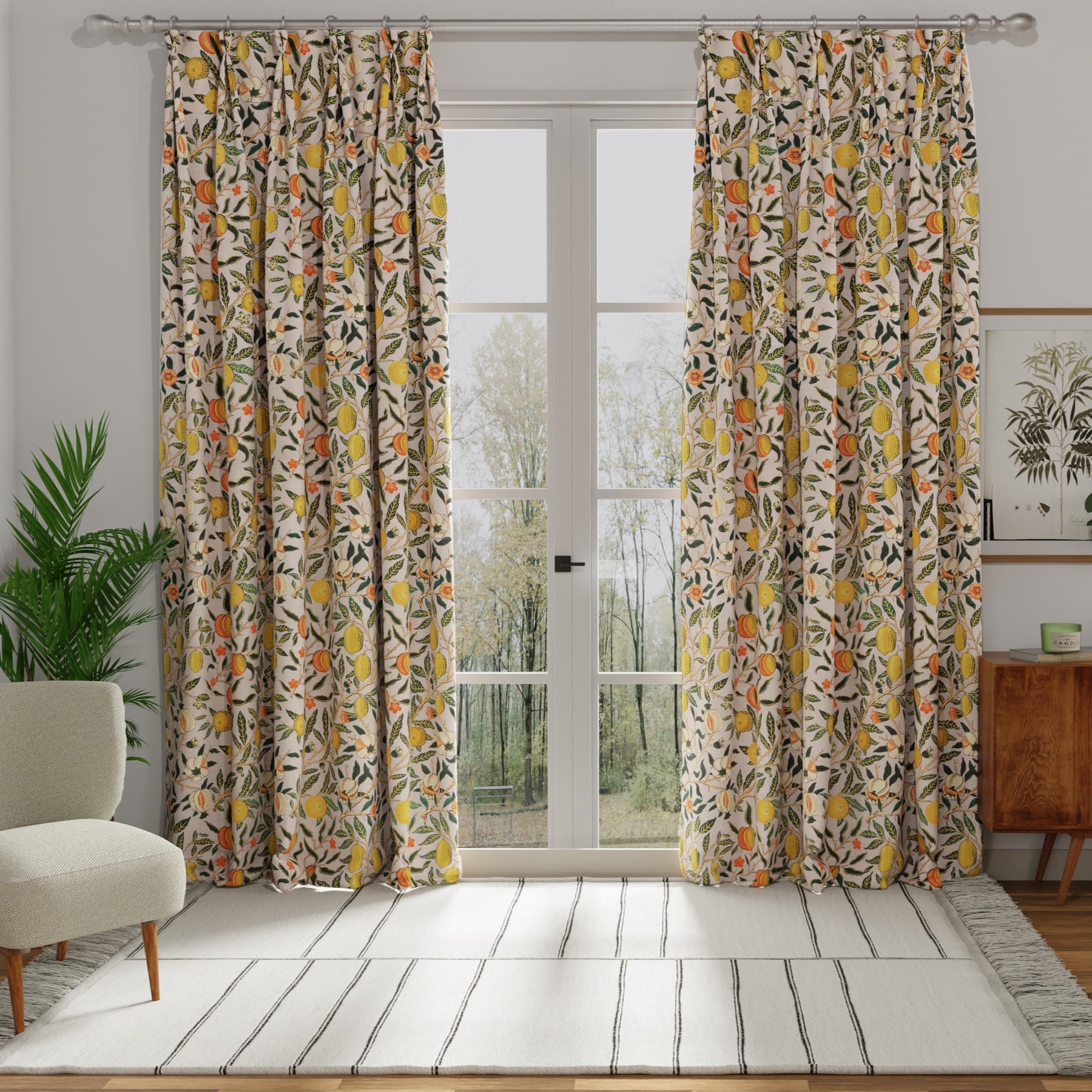 William Morris Fruit Made to Measure Curtain Orange