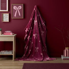 Fusion Bows 120cm x 150cm Throw Berry