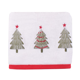 Christmas Trees Towel White