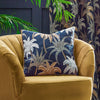 Galapagos Jacquard Piped Filled Cushion 50cm x 50cm Navy