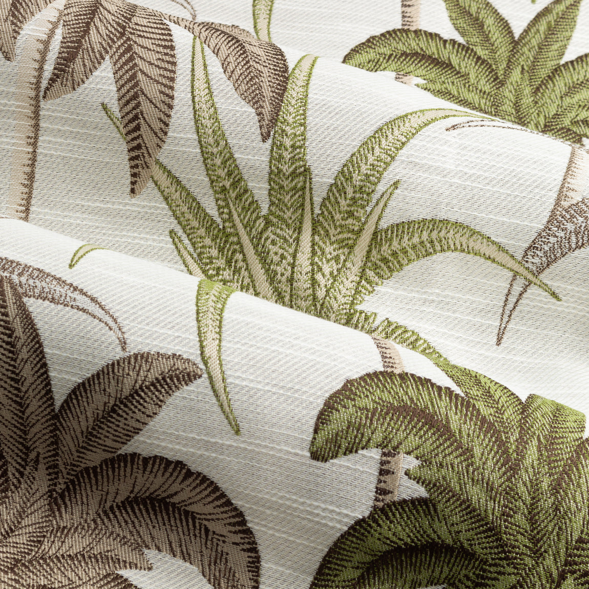 Galapagos Jacquard Ready Made Eyelet Curtains Green