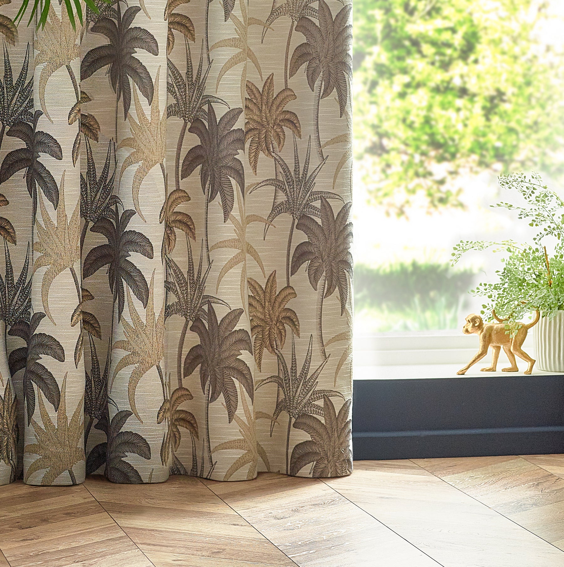 Galapagos Jacquard Ready Made Eyelet Curtains Natural