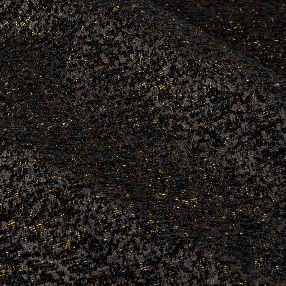 Paoletti Galaxy Chenille Ready Made Eyelet Curtains Black