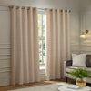 Paoletti Galaxy Chenille Ready Made Eyelet Blockout Curtains Blush