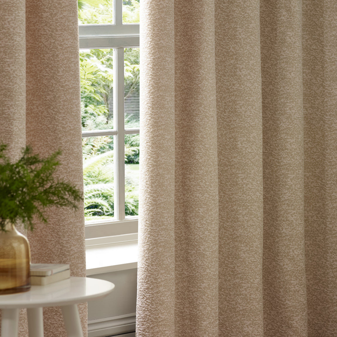 Paoletti Galaxy Chenille Ready Made Eyelet Blockout Curtains Blush