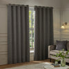Paoletti Galaxy Chenille Ready Made Eyelet Blockout Curtains Charcoal