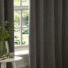 Paoletti Galaxy Chenille Ready Made Eyelet Blockout Curtains Charcoal