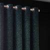 Paoletti Galaxy Chenille Ready Made Eyelet Curtains Emerald