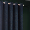 Paoletti Galaxy Chenille Ready Made Eyelet Curtains Navy