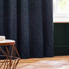 Paoletti Galaxy Chenille Ready Made Eyelet Curtains Navy