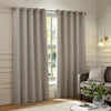 Paoletti Galaxy Chenille Ready Made Eyelet Blockout Curtains Silver