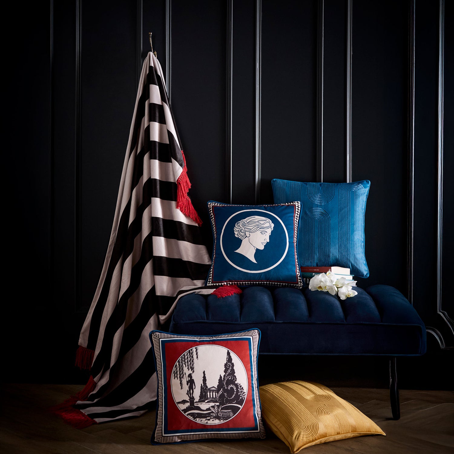 Laurence Llewelyn-Bowen Goddess Velvet Touch 43cm x 43cm Filled Cushion Teal