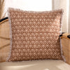 Yard Georgi Fringed Cotton 50cm x 50cm Filled Cushion Pecan