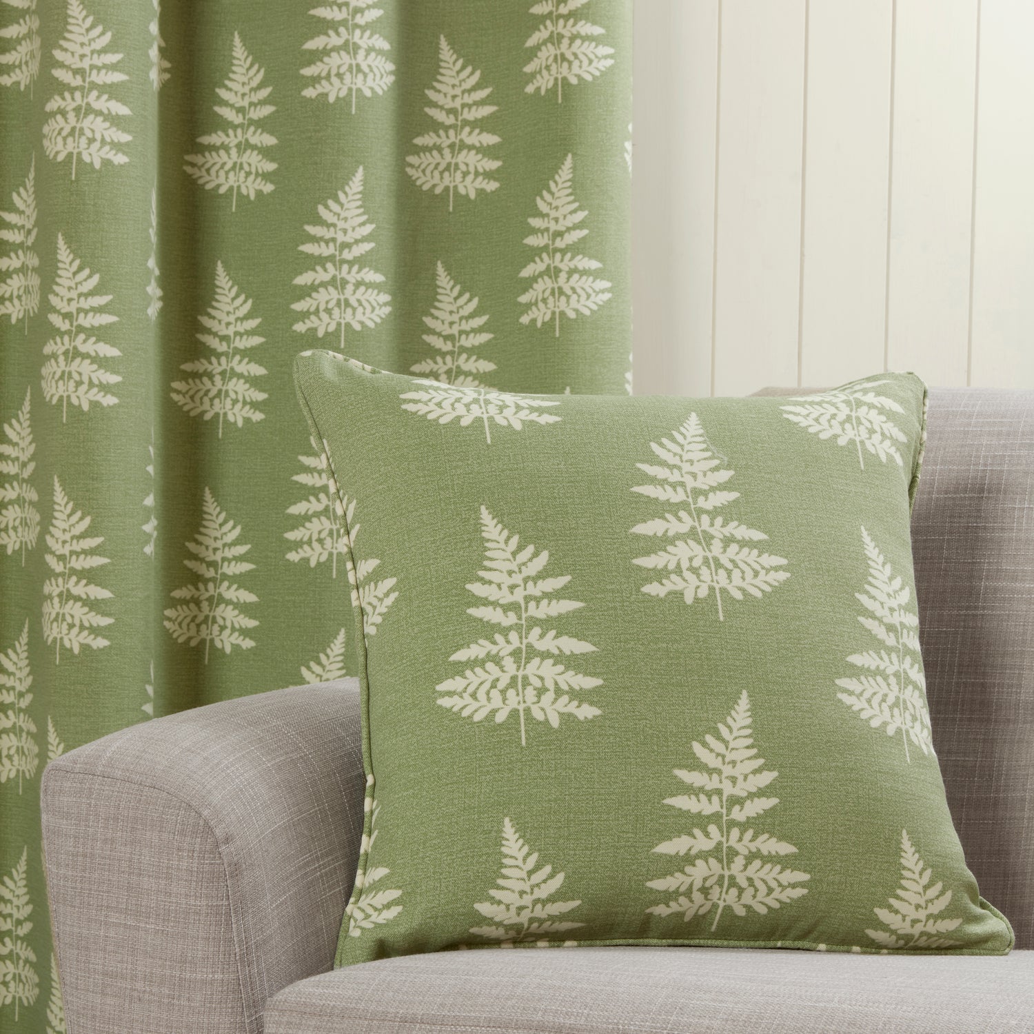 Esher Ready Made Eyelet Curtains Green