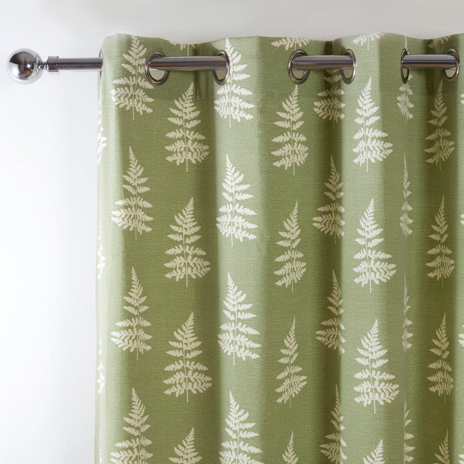 Esher Ready Made Eyelet Curtains Green