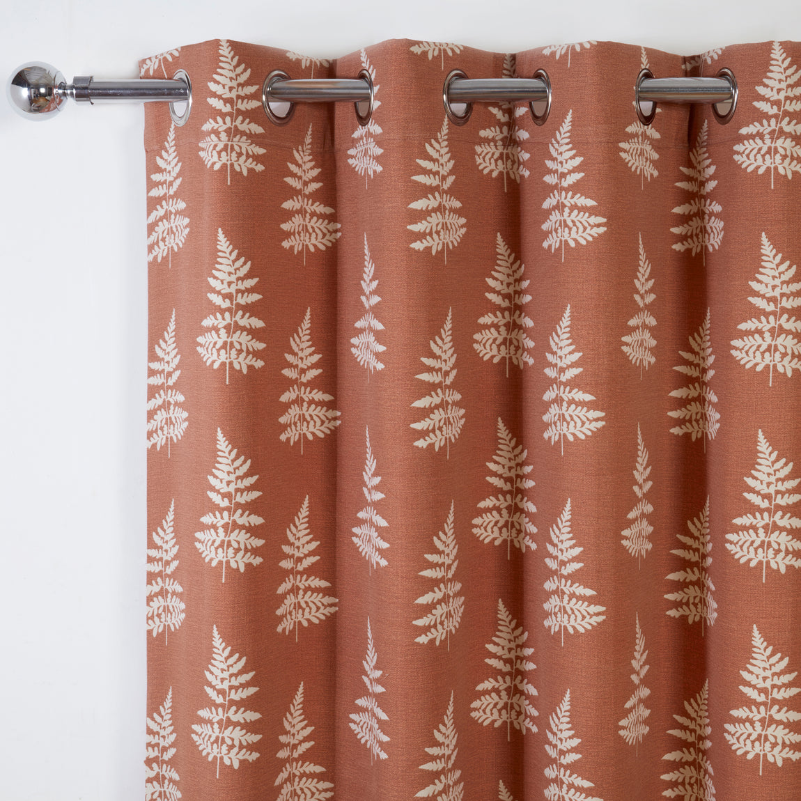 Esher Ready Made Eyelet Curtains Terracotta