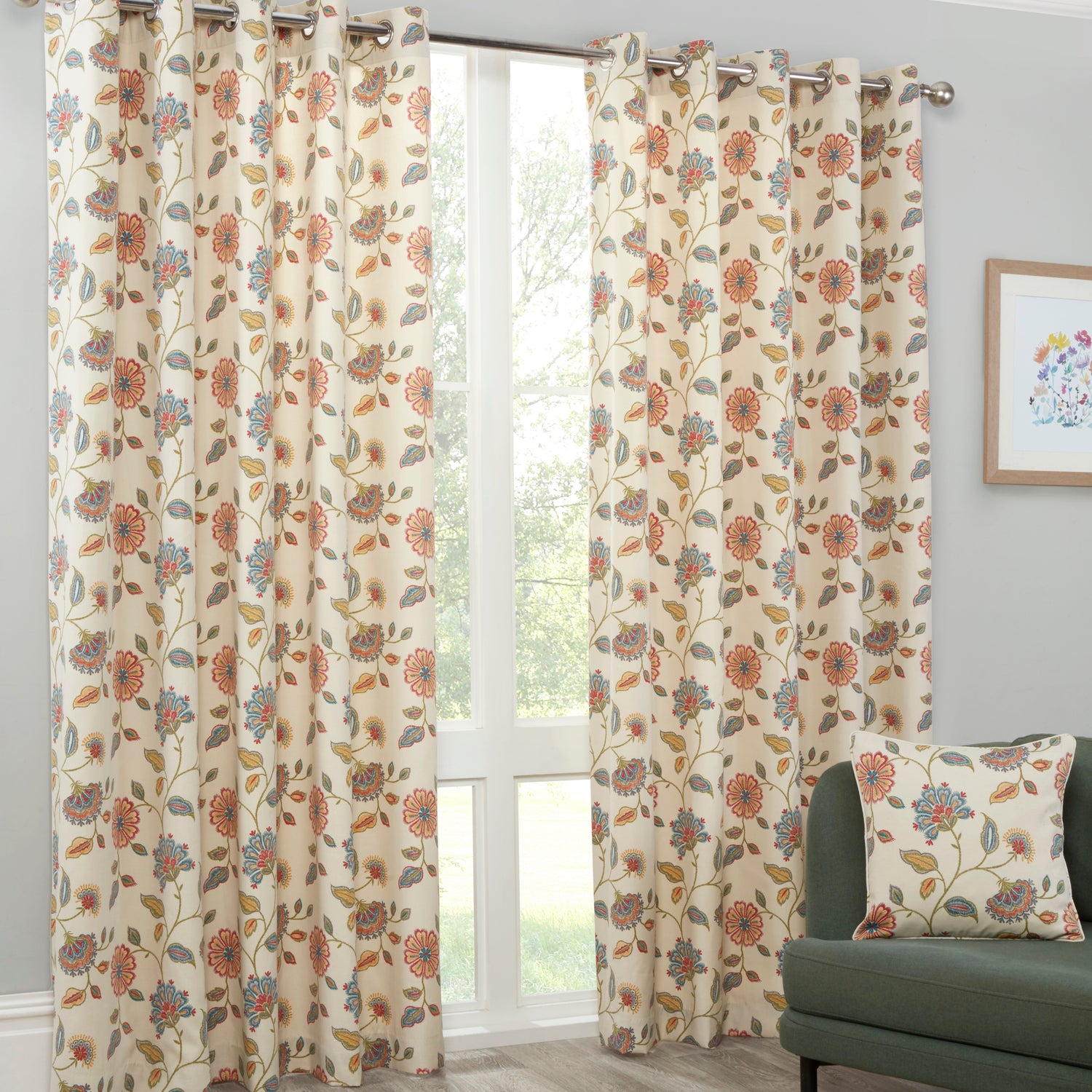 Sundour Shelley Ready Made Eyelet Curtains Multi