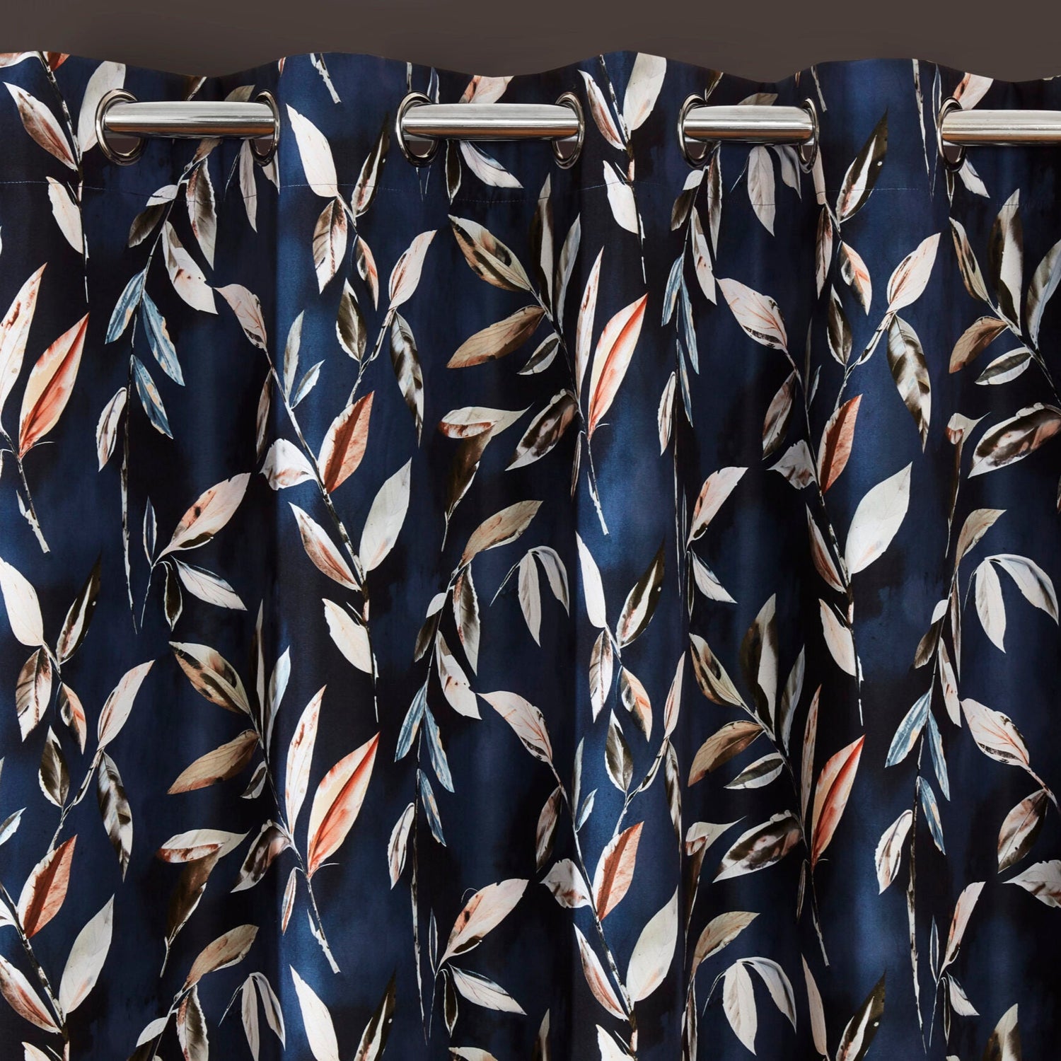 Madrid Ready Made Eyelet Blackout Curtains Navy