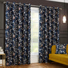 Madrid Ready Made Eyelet Blackout Curtains Navy