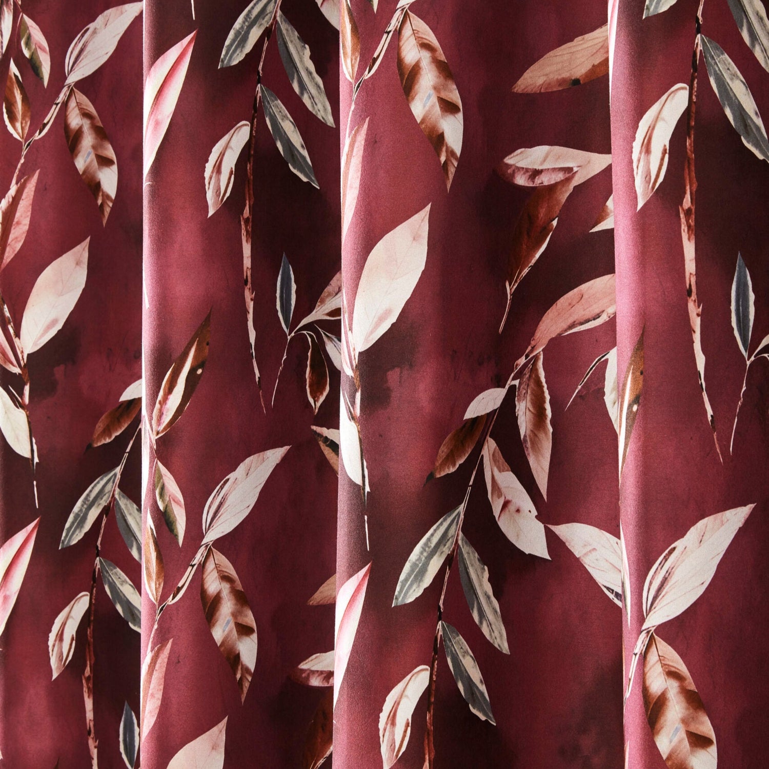Madrid Ready Made Eyelet Blackout Curtains Wine