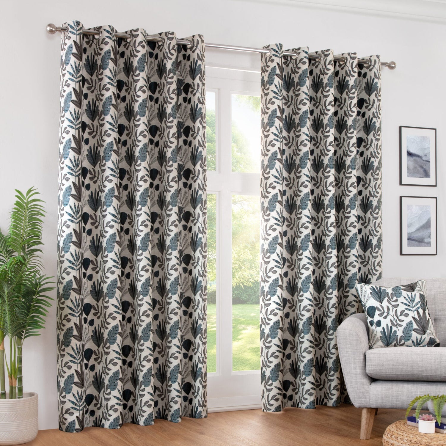 Sundour Rutland Ready Made Eyelet Curtains Atlantic