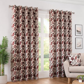 Sundour Rutland Ready Made Eyelet Curtains Red