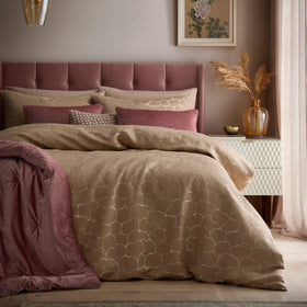 Soiree Ginko Jacquard Duvet Cover Bedding Set Natural