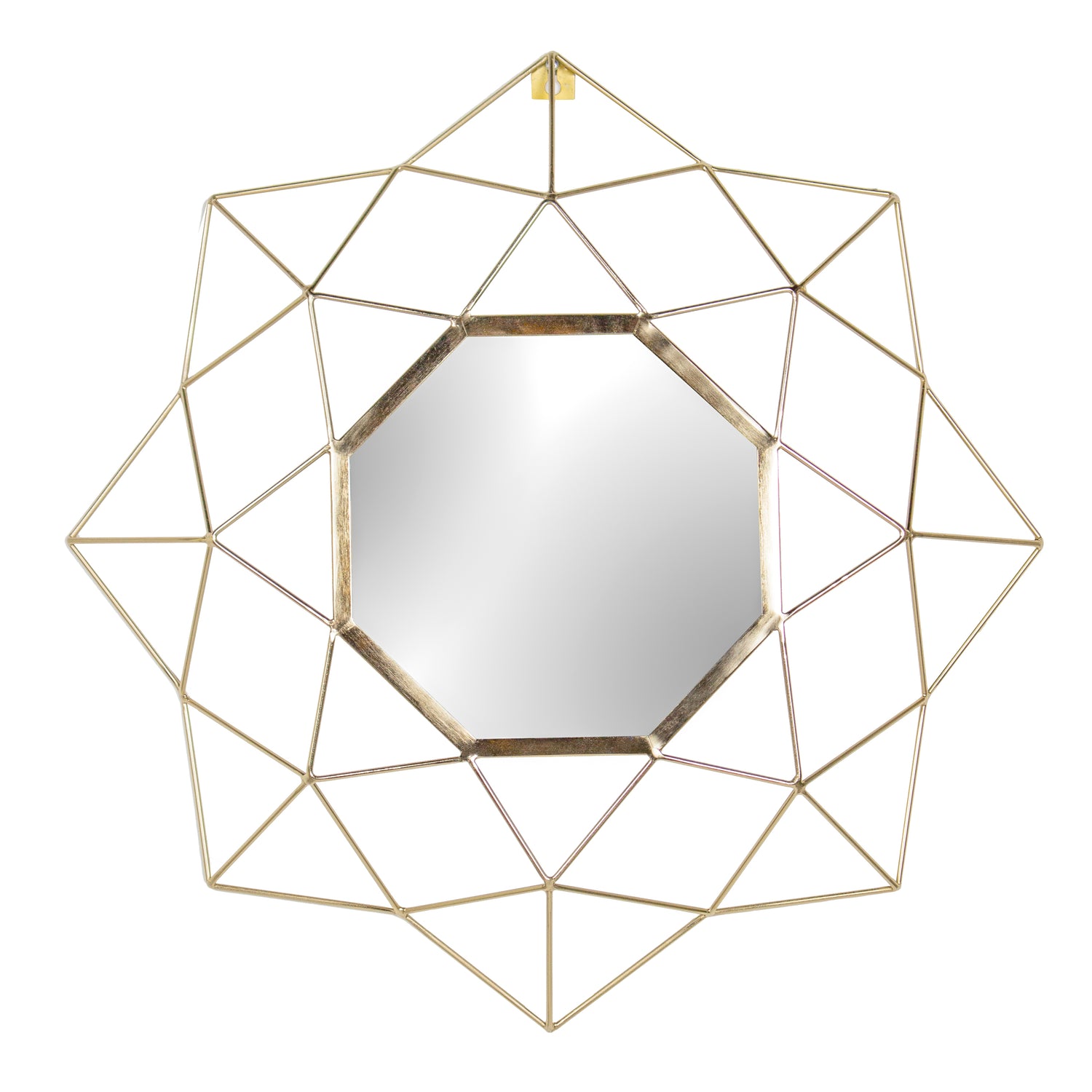 Gold Geo Wall Mirror 60cm x 60cm Mirror Brass