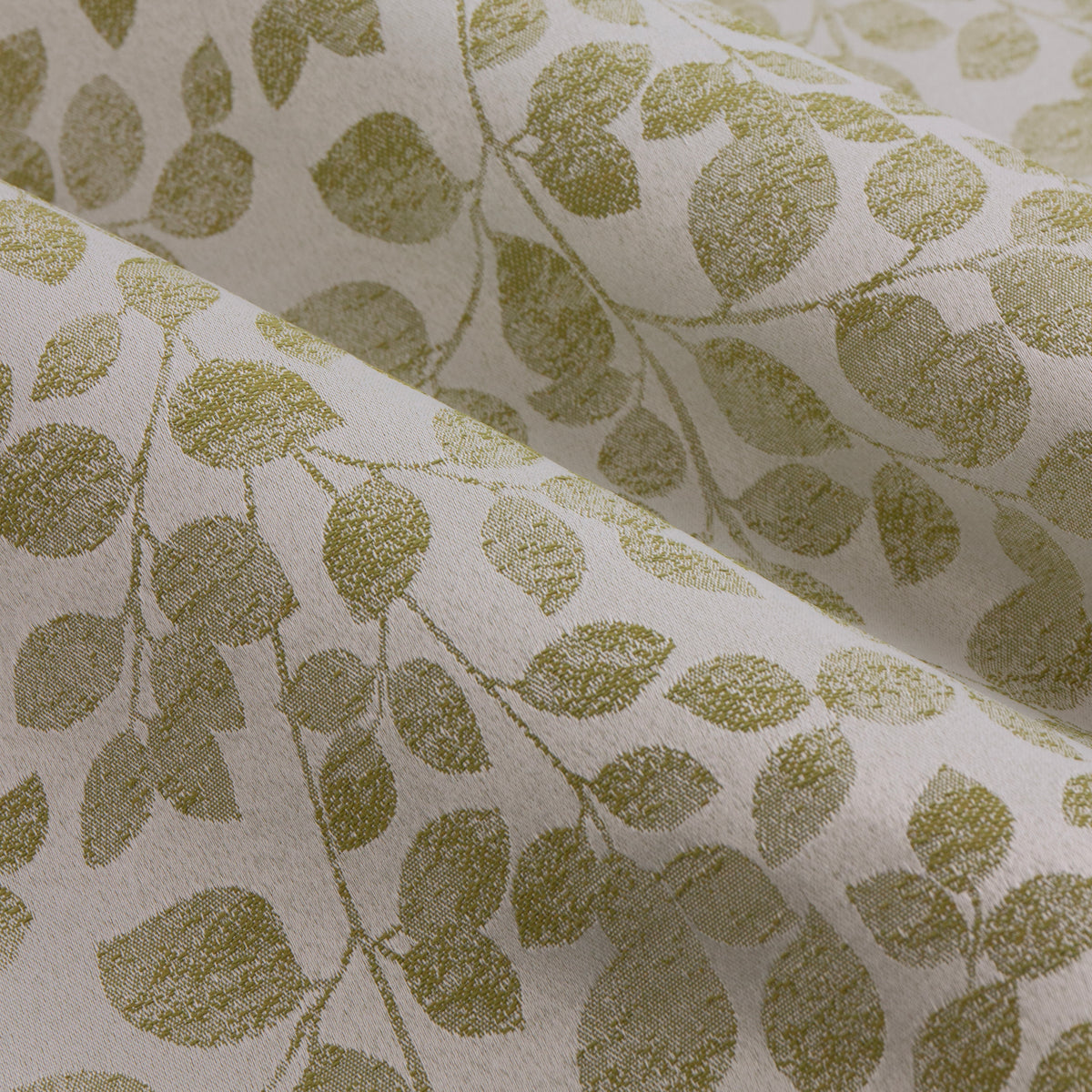 Wylder Grace Leaf Jacquard Ready Made Pencil Pleat Curtains Sage