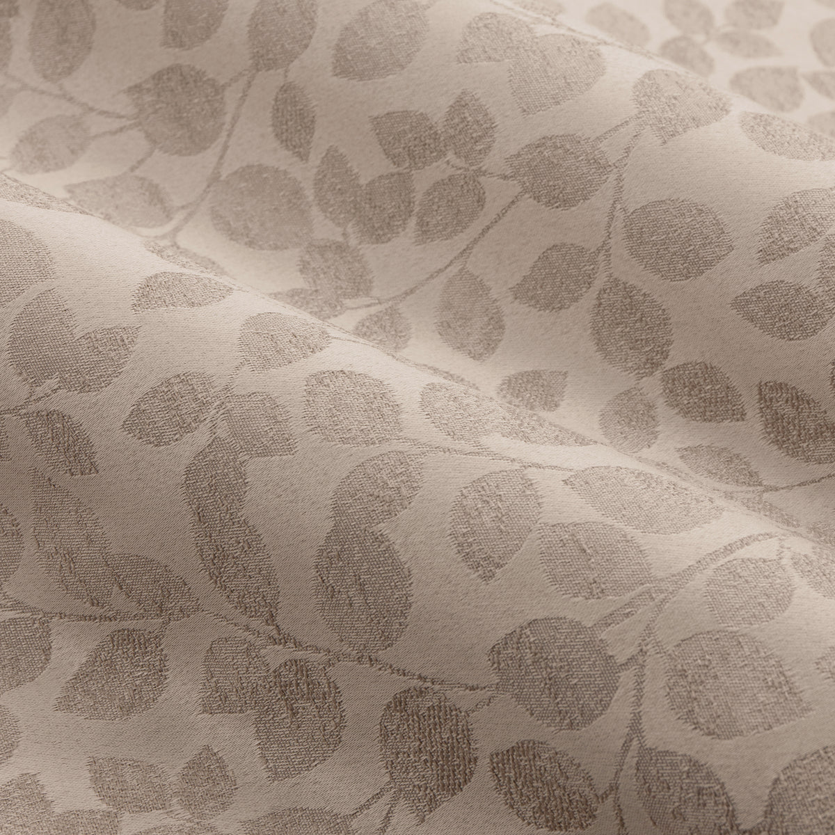 Wylder Grace Leaf Jacquard Ready Made Pencil Pleat Curtains Taupe