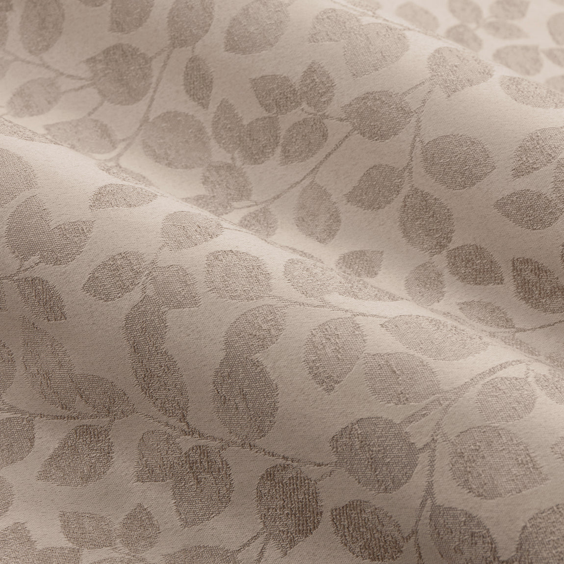 Wylder Grace Leaf Jacquard Ready Made Pencil Pleat Curtains Taupe