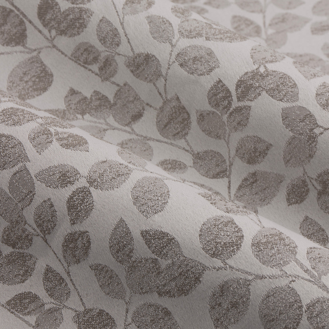 Wylder Grace Leaf Jacquard Ready Made Eyelet Curtains Mist Grey