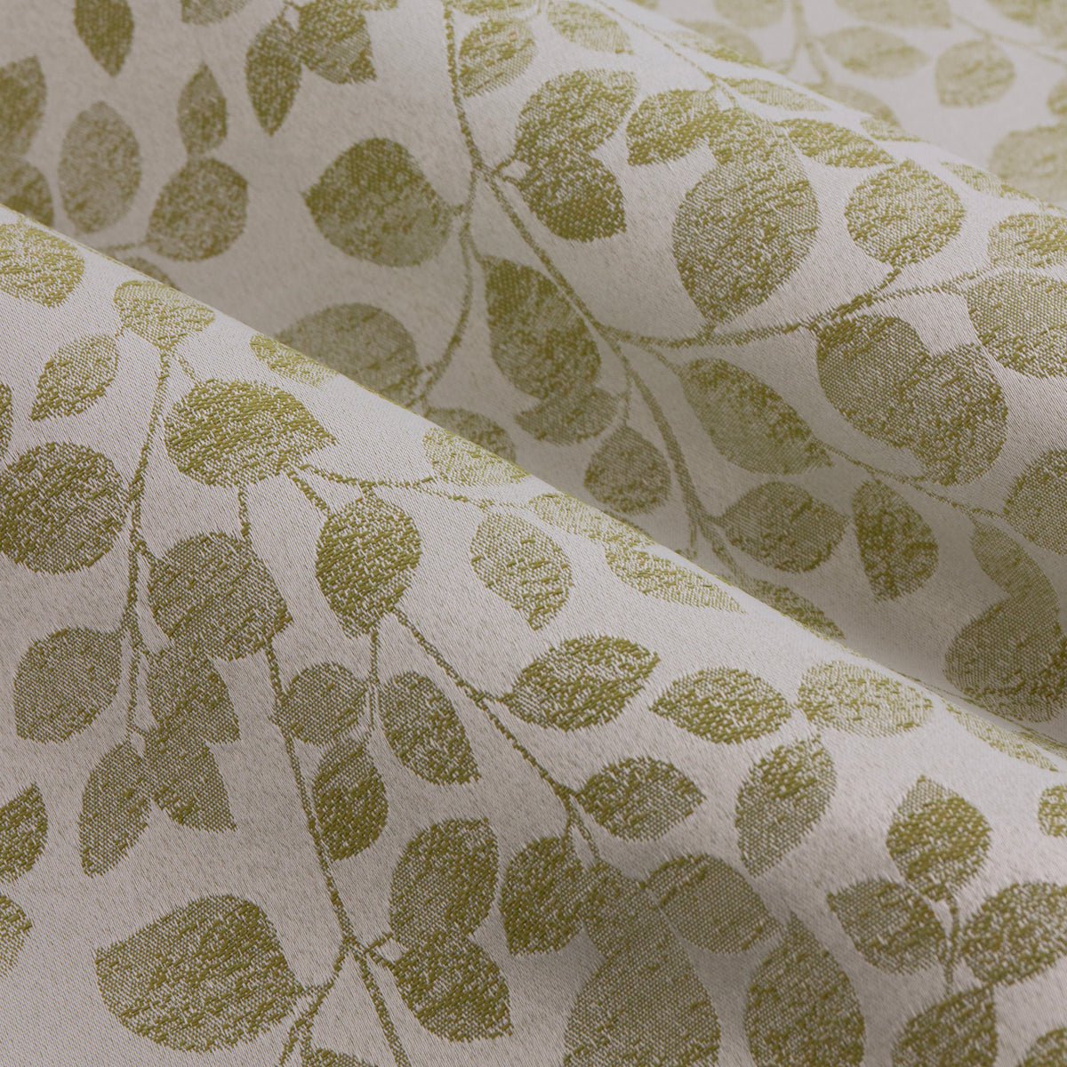 Wylder Grace Leaf Jacquard Ready Made Eyelet Curtains Sage