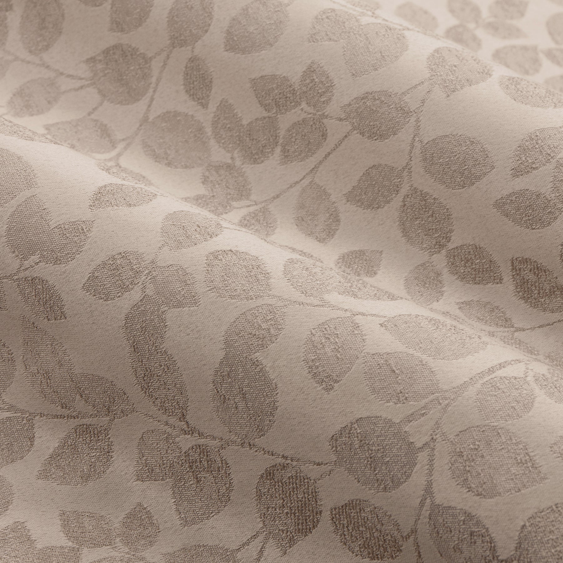 Wylder Grace Leaf Jacquard Ready Made Eyelet Curtains Taupe