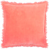 Furn. Gracie Velvet Fringed 45cm x 45cm Filled Cushion Coral