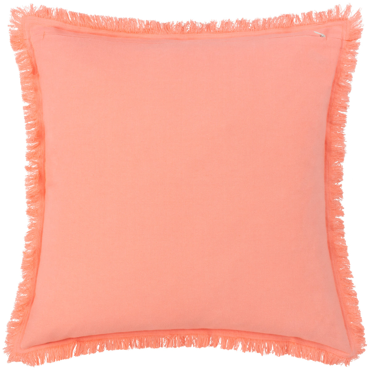 Furn. Gracie Velvet Fringed 45cm x 45cm Filled Cushion Coral