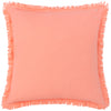 Furn. Gracie Velvet Fringed 45cm x 45cm Filled Cushion Coral