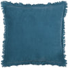 Furn. Gracie Velvet Fringed 45cm x 45cm Filled Cushion Ink Blue