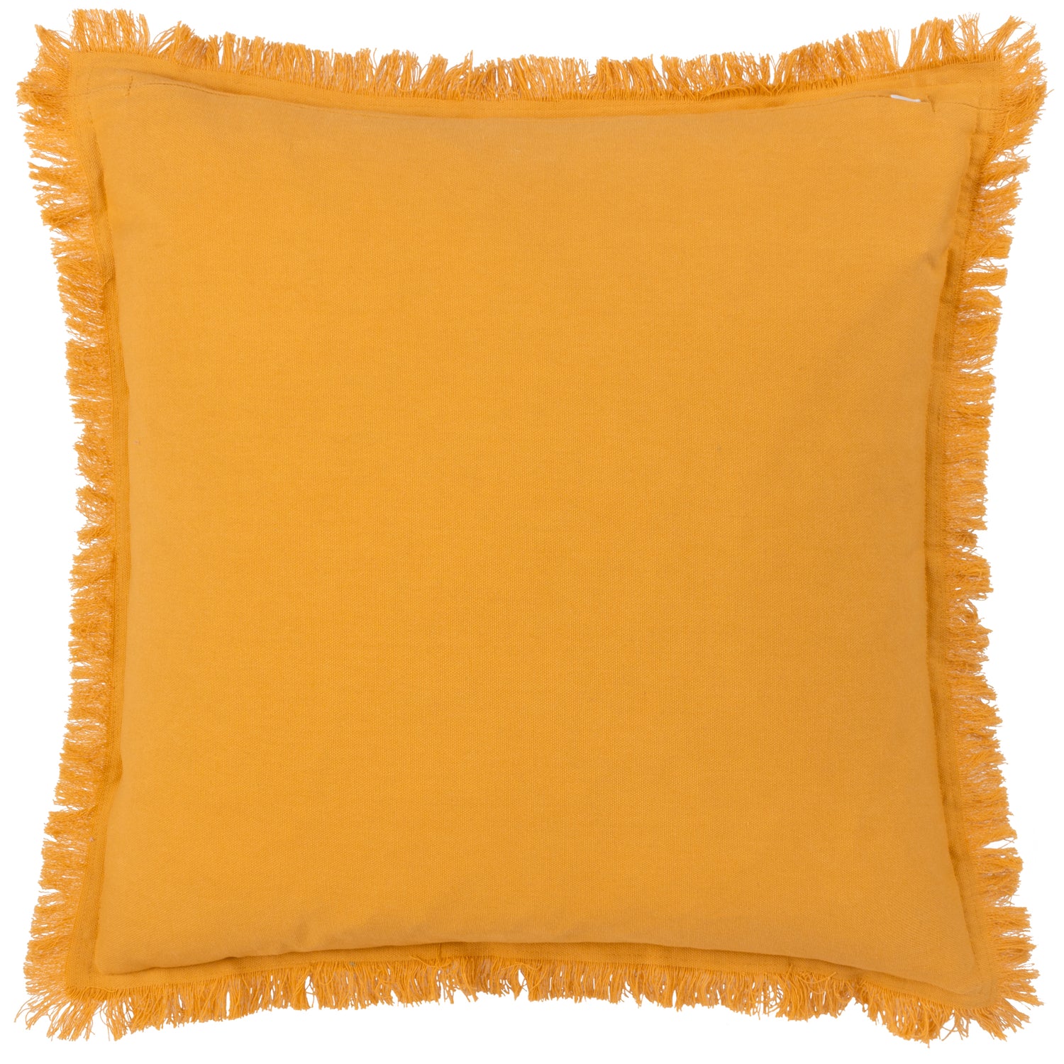 Furn. Gracie Velvet Fringed 45cm x 45cm Filled Cushion Mustard